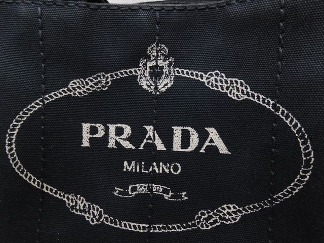 Prada Canapa Mini 2-Way Tote Bag Canvas Black — view 2