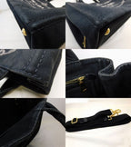 Prada Canapa Mini 2-Way Tote Bag Canvas Black — view 7