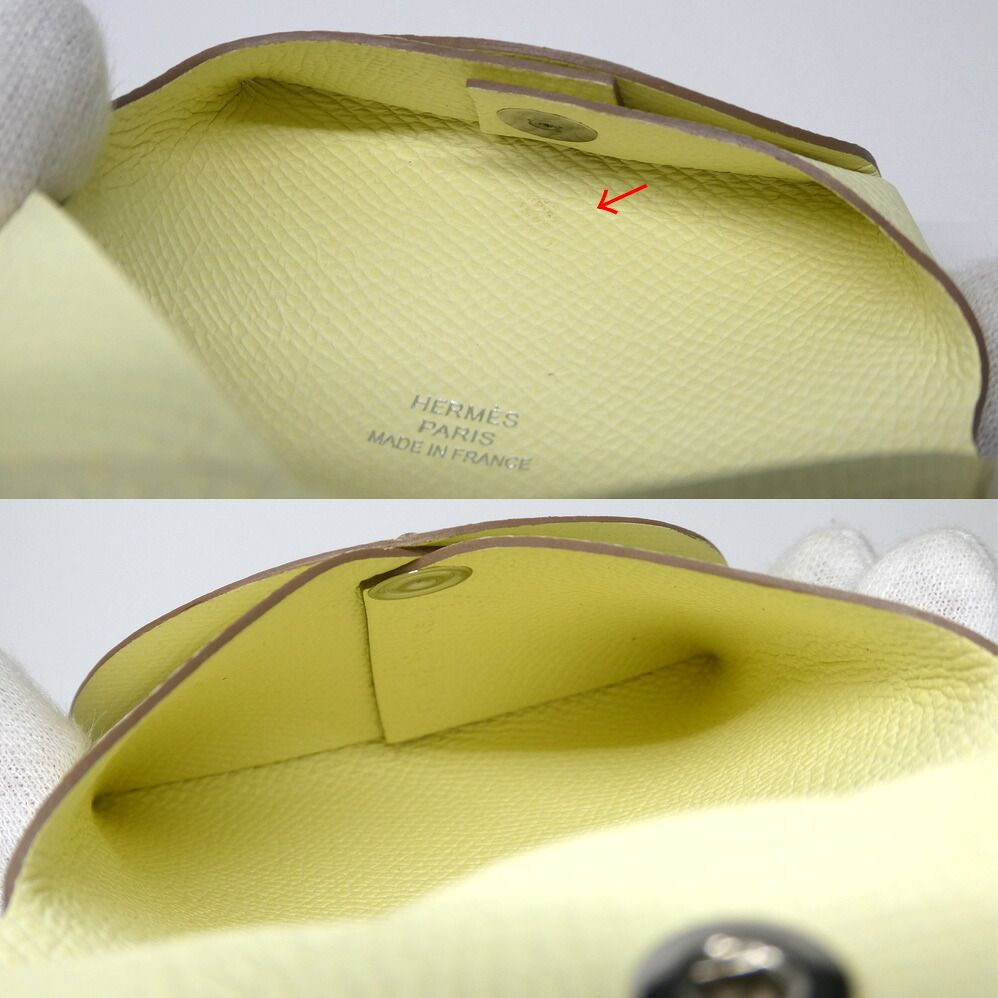 Hermes Bastia Jaune Milton Epsom Coin Purse — view 6