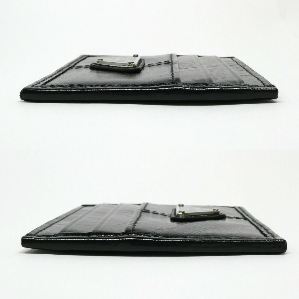 Prada Soft Looks Leather Card Case Black Triangle Logo — view 4