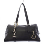 Dior John Galliano Era D-charm Bowler Mini Boston Bag Leather Black