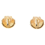 Chanel Rhinestone Shell CC Logo Earrings Gold — view 2