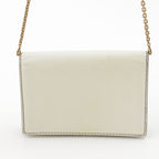 Dior J'adior Leather Black Stitch Chain Shoulder Bag White — view 4