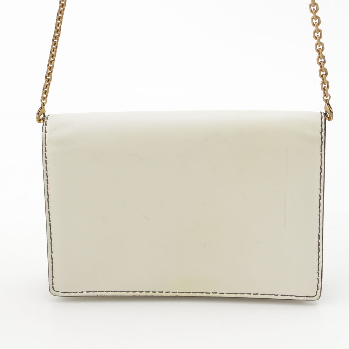 Dior J'adior Leather Black Stitch Chain Shoulder Bag White — view 4