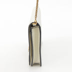 Dior J'adior Leather Black Stitch Chain Shoulder Bag White — view 3