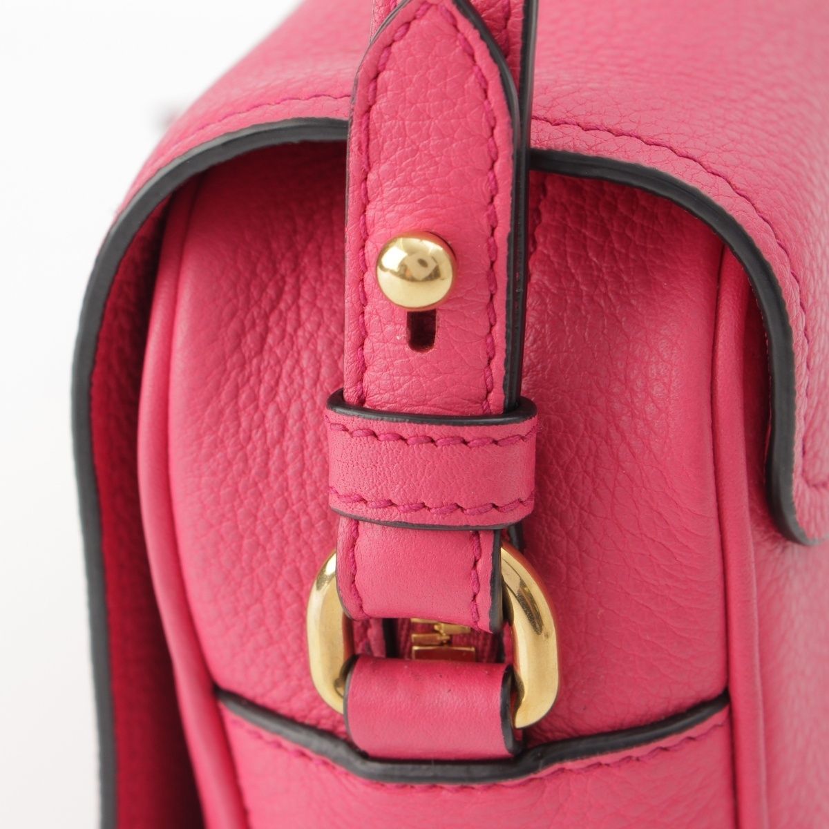 Prada Vitello Phoenix Leather Camera Shoulder Bag Pink — view 8