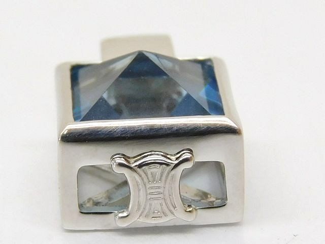 Celine Platinum Blue Topaz Pendant — view 5