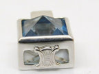Celine Platinum Blue Topaz Pendant — view 5