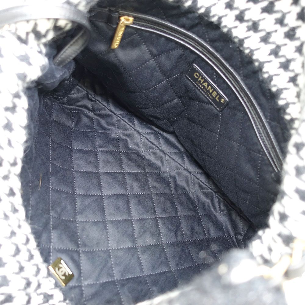 Chanel 22 Small Tweed BK GD Pouch Shoulder Bag — view 6