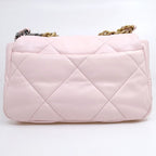 Chanel 19 Dixneuf Lambskin Pink GD Silver Quilted Shoulder Bag — view 2