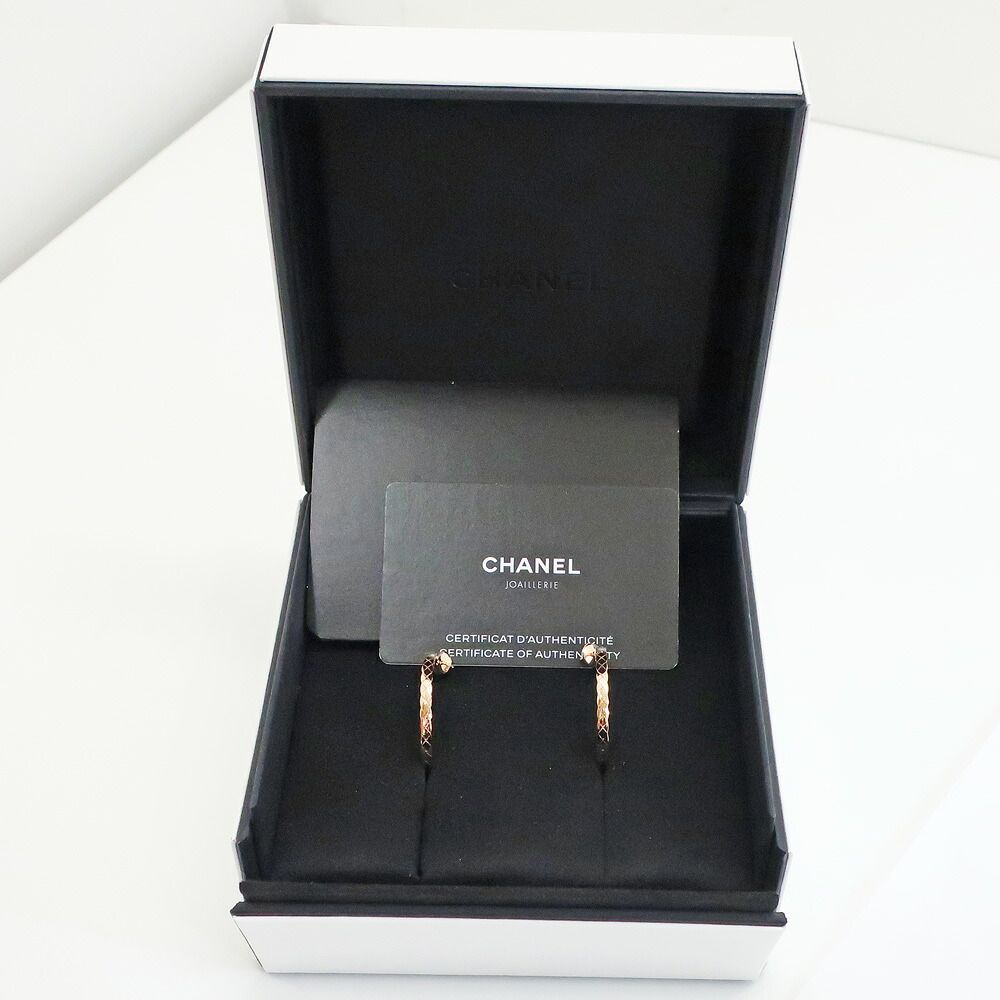 Chanel Coco Crush Collection Earrings Hoop 750 Pink Gold Beige 18K — view 8