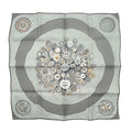 Hermes Petit Carre Scarf 45 Suifures Silk Gray Japanese Pattern