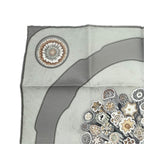 Hermes Petit Carre Scarf 45 Suifures Silk Gray Japanese Pattern — view 2