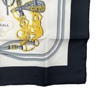 Hermes Petit Carre Scarf 45 Silk Belt Chain Pattern Black Gold — view 5