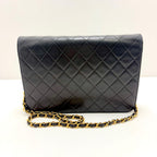 Chanel Quilted 25 Push Lock Chain Shoulder Black Bag Lambskin — view 2