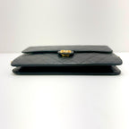Chanel Quilted 25 Push Lock Chain Shoulder Black Bag Lambskin — view 4