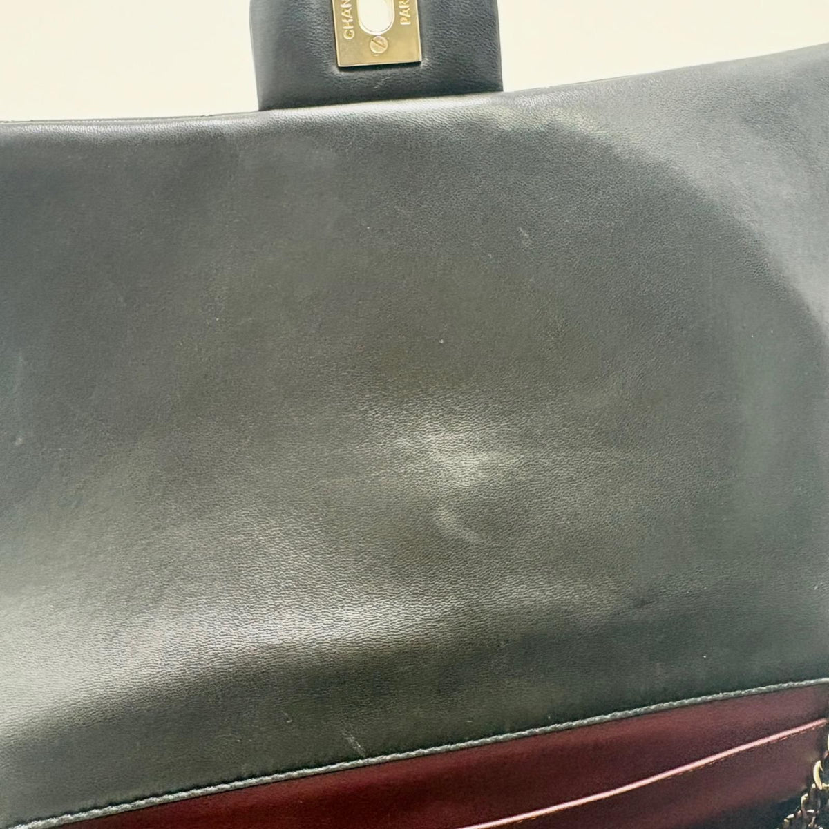 Chanel Quilted Chain Shoulder Black Lambskin Bag — view 6
