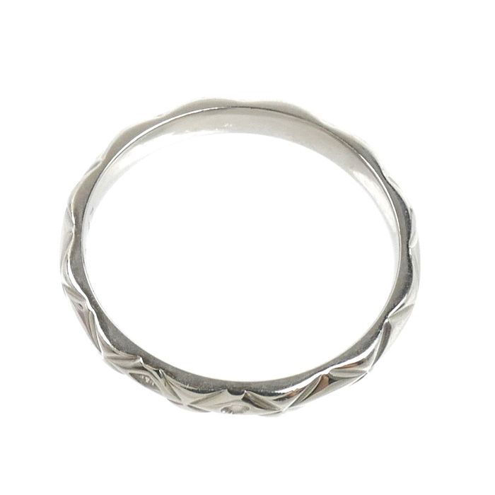 Chanel Platinum Quilted Diamond Ring — view 4