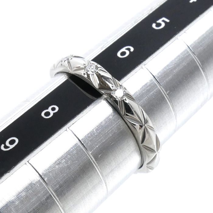 Chanel Platinum Quilted Diamond Ring — view 6