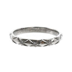 Chanel Platinum Quilted Diamond Ring — view 3