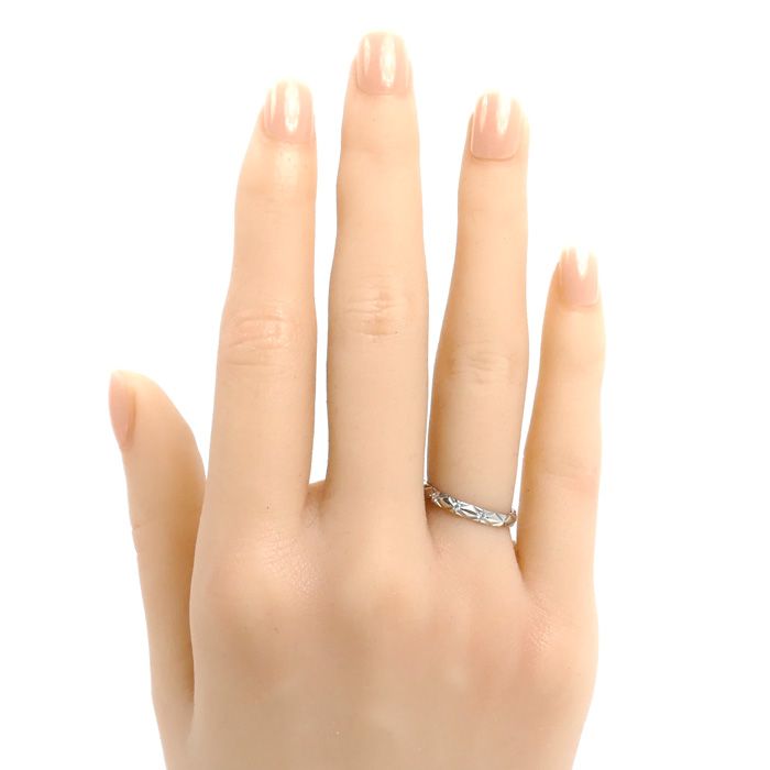 Chanel Platinum Quilted Diamond Ring — view 7