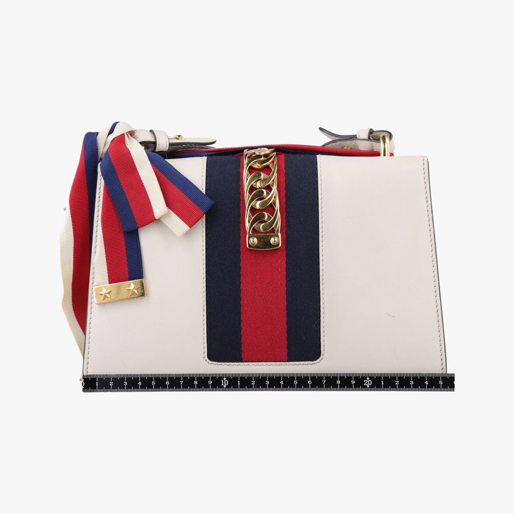 Gucci Sylvie White Leather Shoulder Bag — view 2