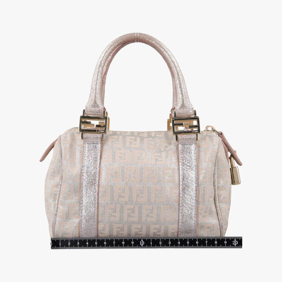 Fendi Zucchino Glitter Logo Pink Canvas — view 2