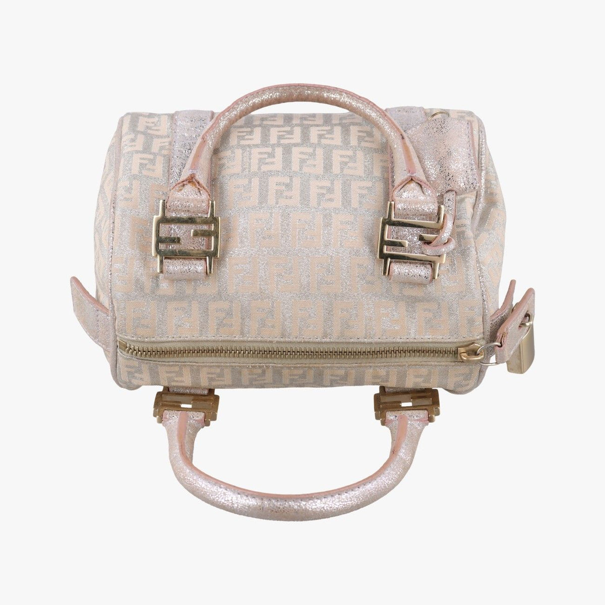 Fendi Zucchino Glitter Logo Pink Canvas — view 8
