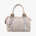 Fendi Zucchino Glitter Logo Pink Canvas