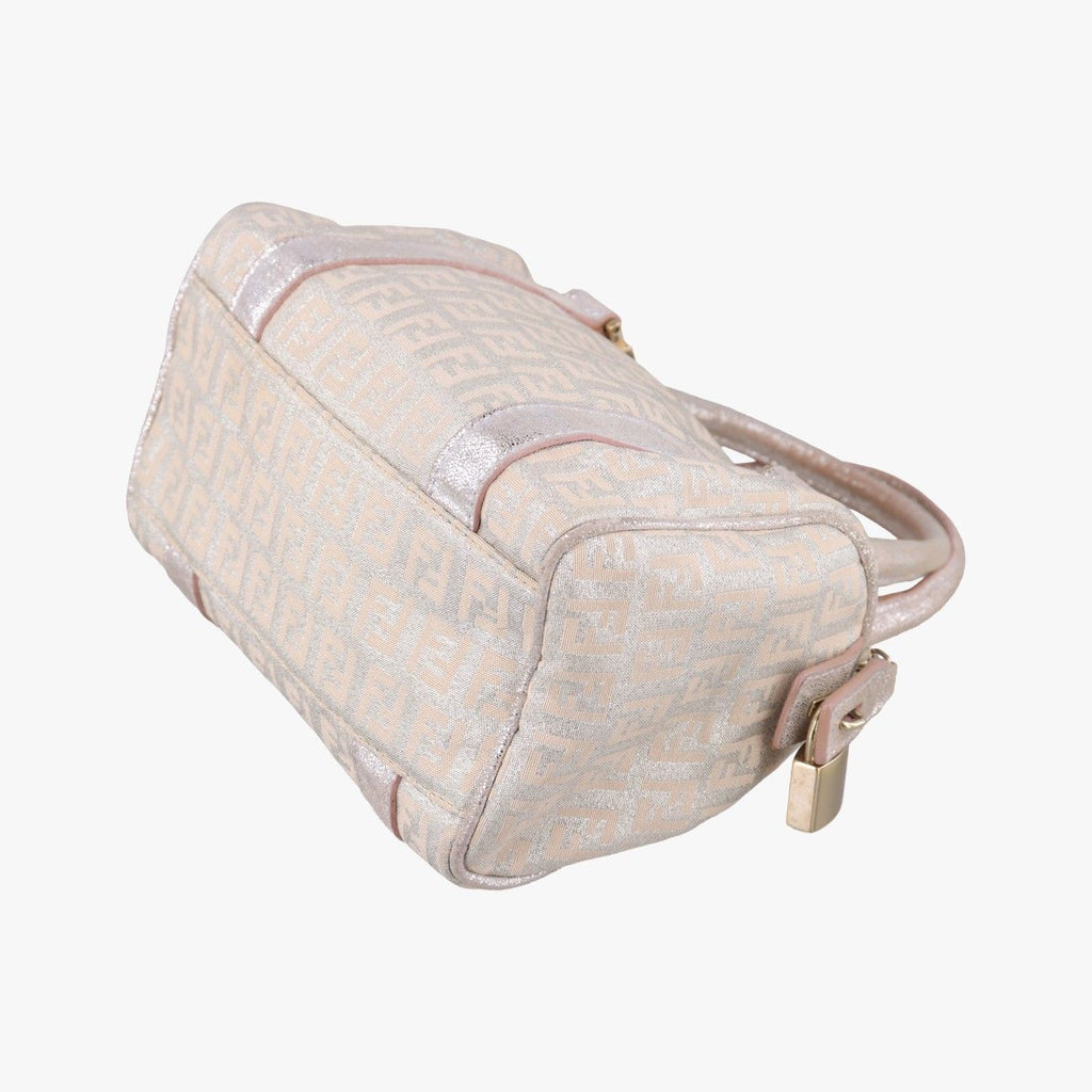 Fendi Zucchino Glitter Logo Pink Canvas — view 6