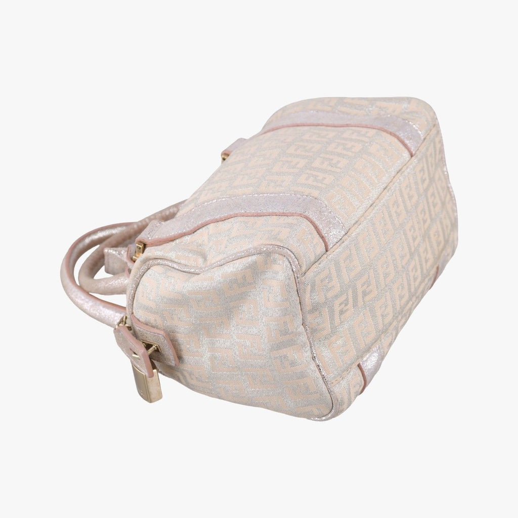 Fendi Zucchino Glitter Logo Pink Canvas — view 5