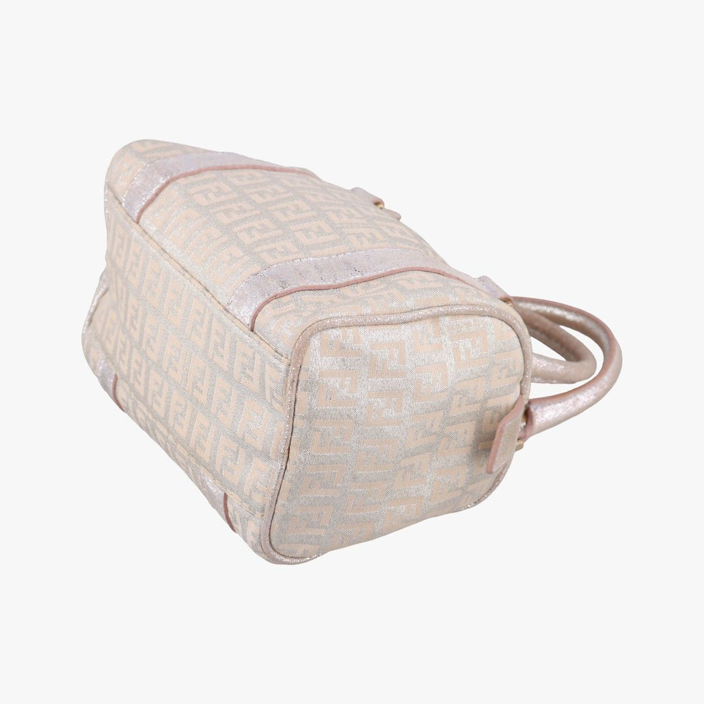 Fendi Zucchino Glitter Logo Pink Canvas — view 4