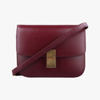 Celine Classic Box Wine Red Leather