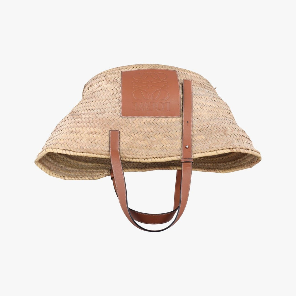 Loewe Basket Beige Brown Leather Raffia — view 8