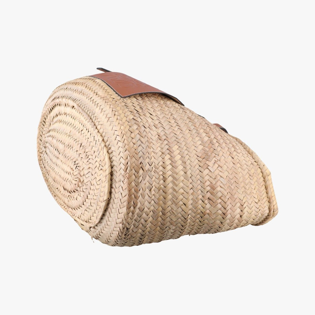 Loewe Basket Beige Brown Leather Raffia — view 4