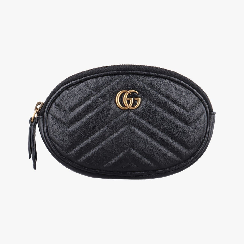 Gucci GG Marmont Black Leather Clutch