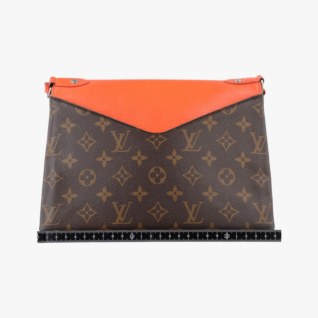 Louis Vuitton Saint Michel Monogram Brown Orange Canvas Epi — view 2