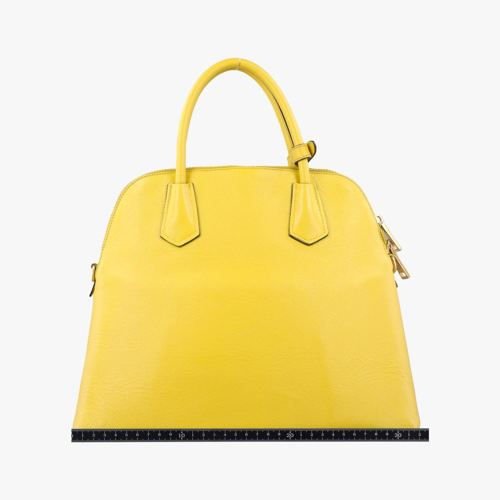 Prada Quill Top Handle Yellow Saffiano Leather — view 2