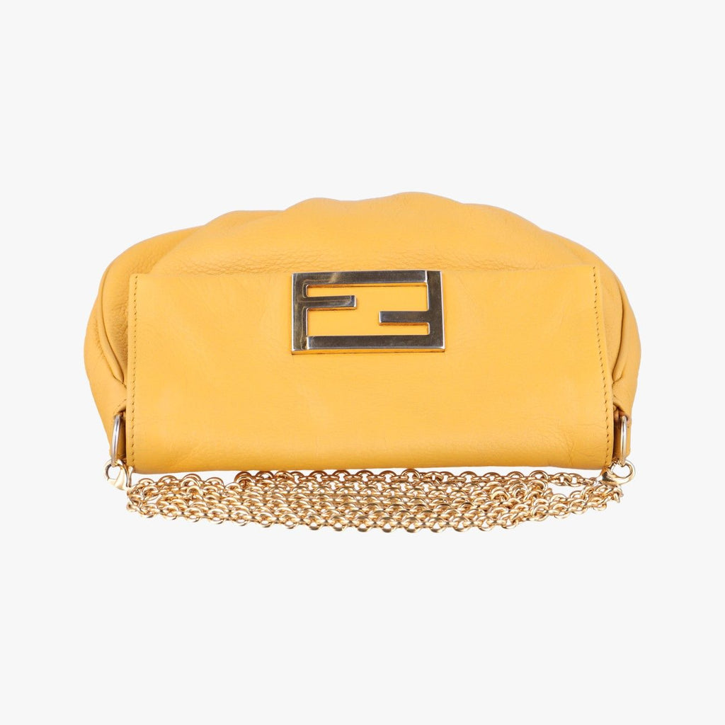 Fendi Star Pochette Yellow Leather — view 8