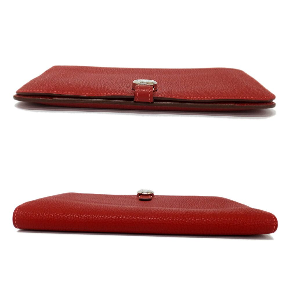 Hermes Dogon GM Red Togo Wallet Coin Purse Sellier Buttons Cool Cell — view 3