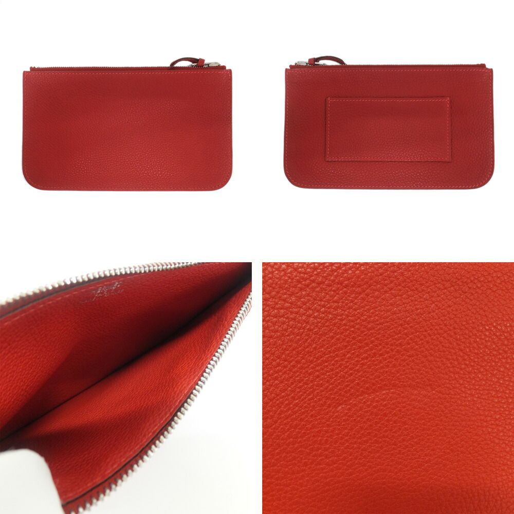 Hermes Dogon GM Red Togo Wallet Coin Purse Sellier Buttons Cool Cell — view 7