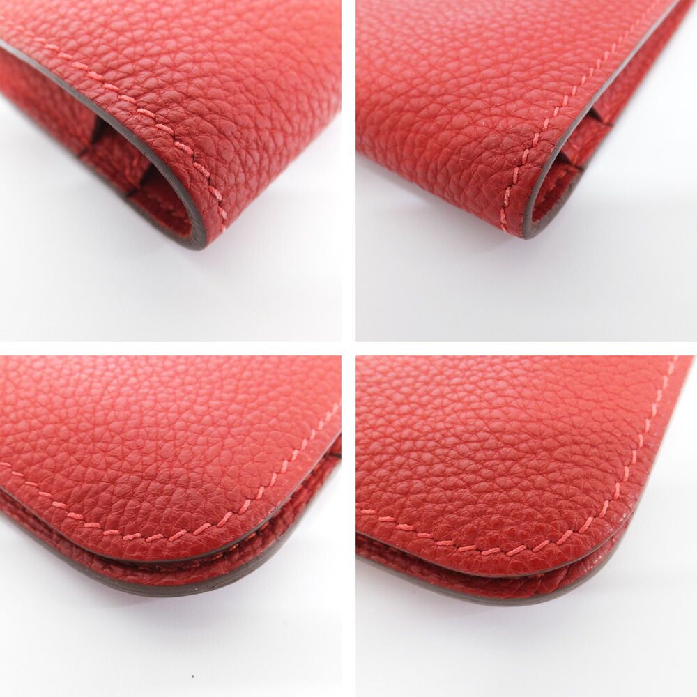 Hermes Dogon GM Red Togo Wallet Coin Purse Sellier Buttons Cool Cell — view 5