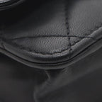 Chanel Quilted Chain Wallet Black Silver Lambskin Shoulder Bag — view 6