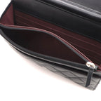 Chanel Quilted Chain Wallet Black Silver Lambskin Shoulder Bag — view 8
