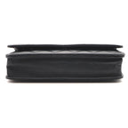 Chanel Quilted Chain Wallet Black Silver Lambskin Shoulder Bag — view 3