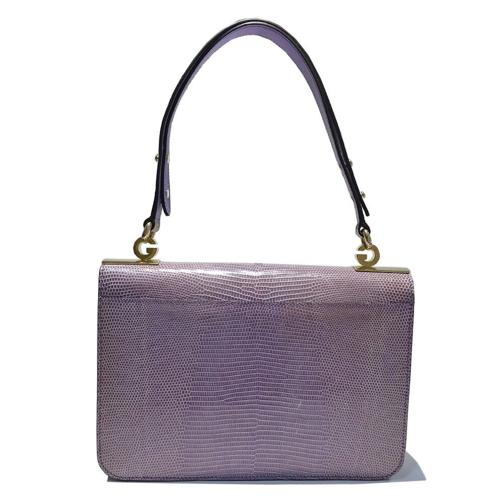Gucci Interlocking G Shoulder Bag Lizard Purple Gold Mirror — view 2