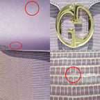 Gucci Interlocking G Shoulder Bag Lizard Purple Gold Mirror — view 8