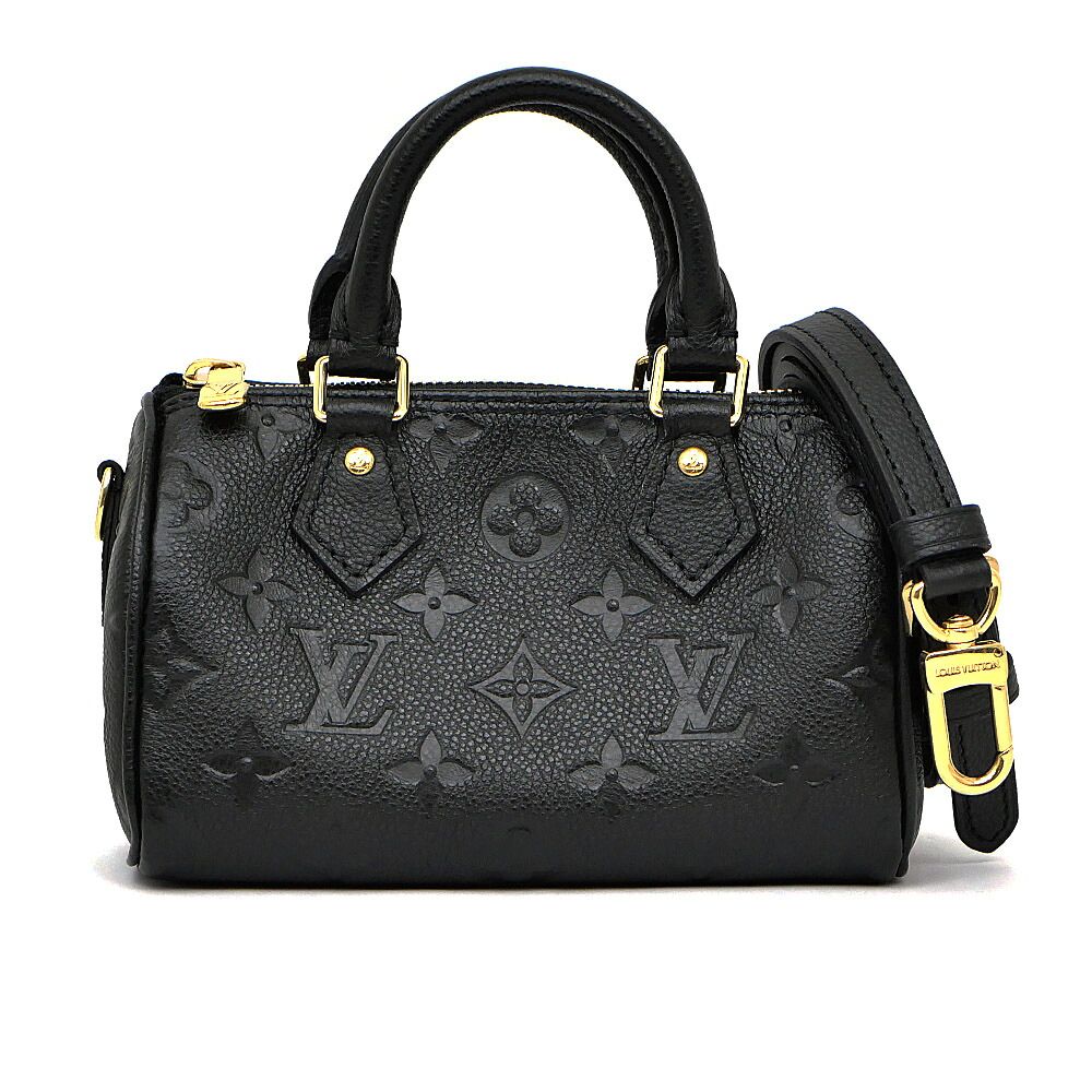 Louis Vuitton Nano Speedy Handbag Shoulder Monogram Empreinte Black