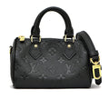 Louis Vuitton Nano Speedy Handbag Shoulder Monogram Empreinte Black