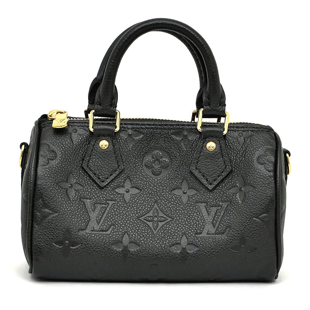 Louis Vuitton Nano Speedy Handbag Shoulder Monogram Empreinte Black — view 2